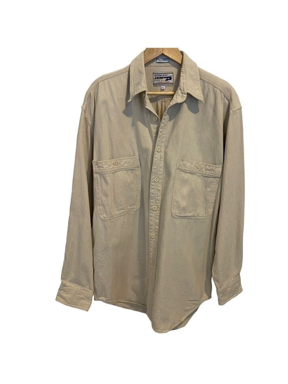 Arizona Blues button down overshirt unisex shirt ecru White strong denim small